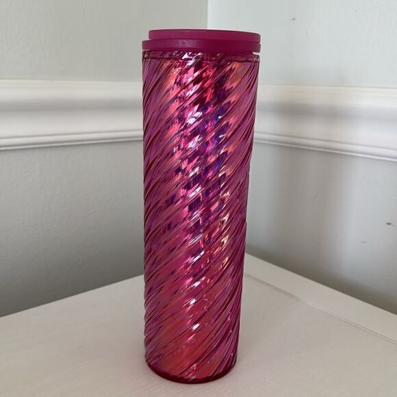Starbucks Limited Edition Christmas Holiday 2022 Pink Iridescent Tumbler 16oz - Picture 2 of 12